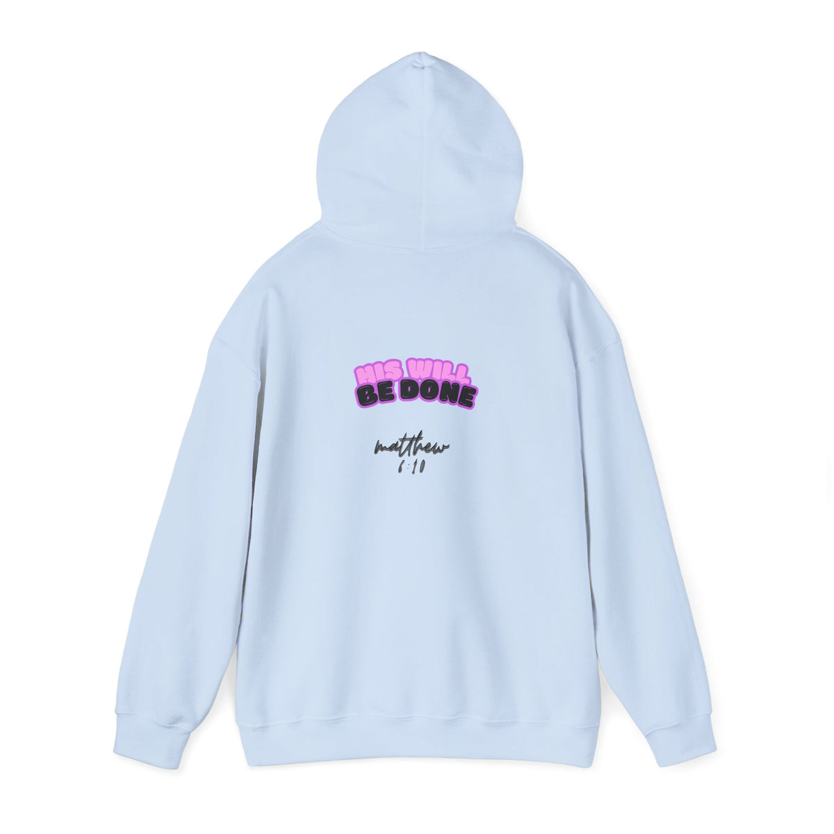 Christian Faith-Based Hoodie 'His Will Be Done' Retro Pink Hoodie