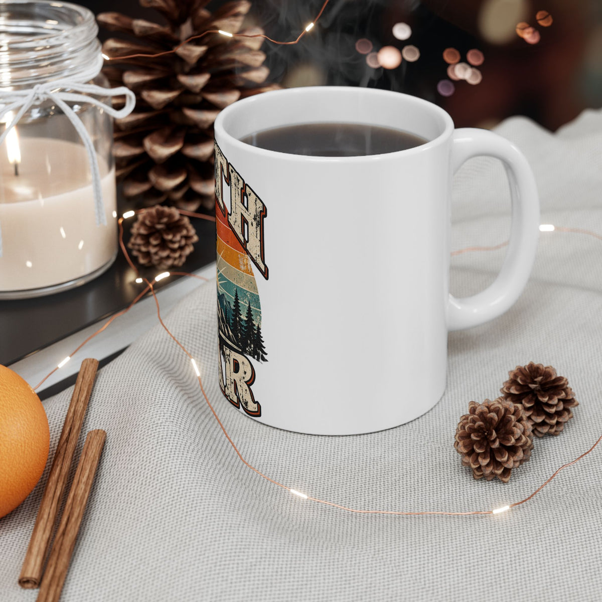 Faith Over Fear Mug | Cross Sunrise Mountain Christian Design Coffee Mug