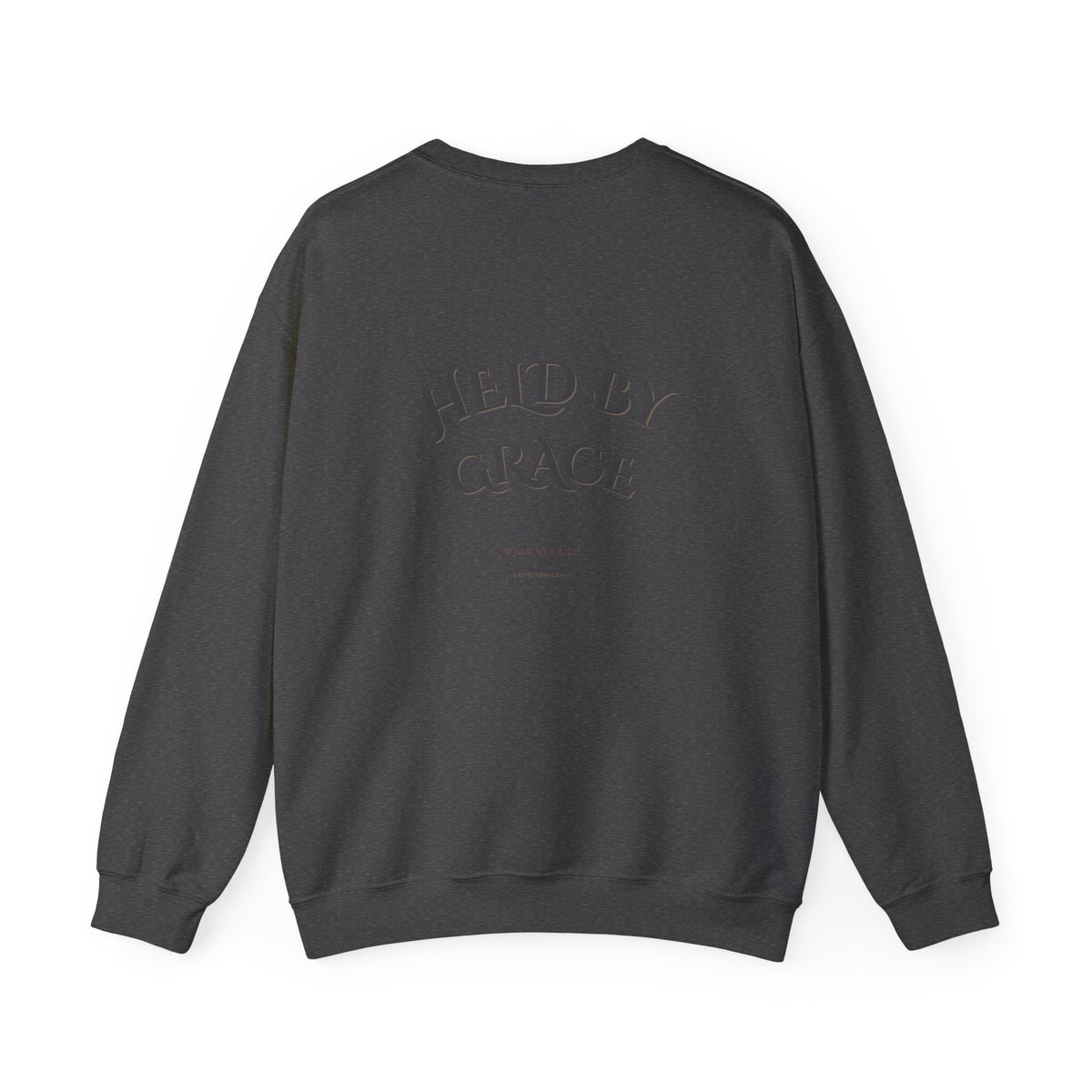 Held by Grace Christian Crewneck Sweatshirt – Black Inspirational Pullover