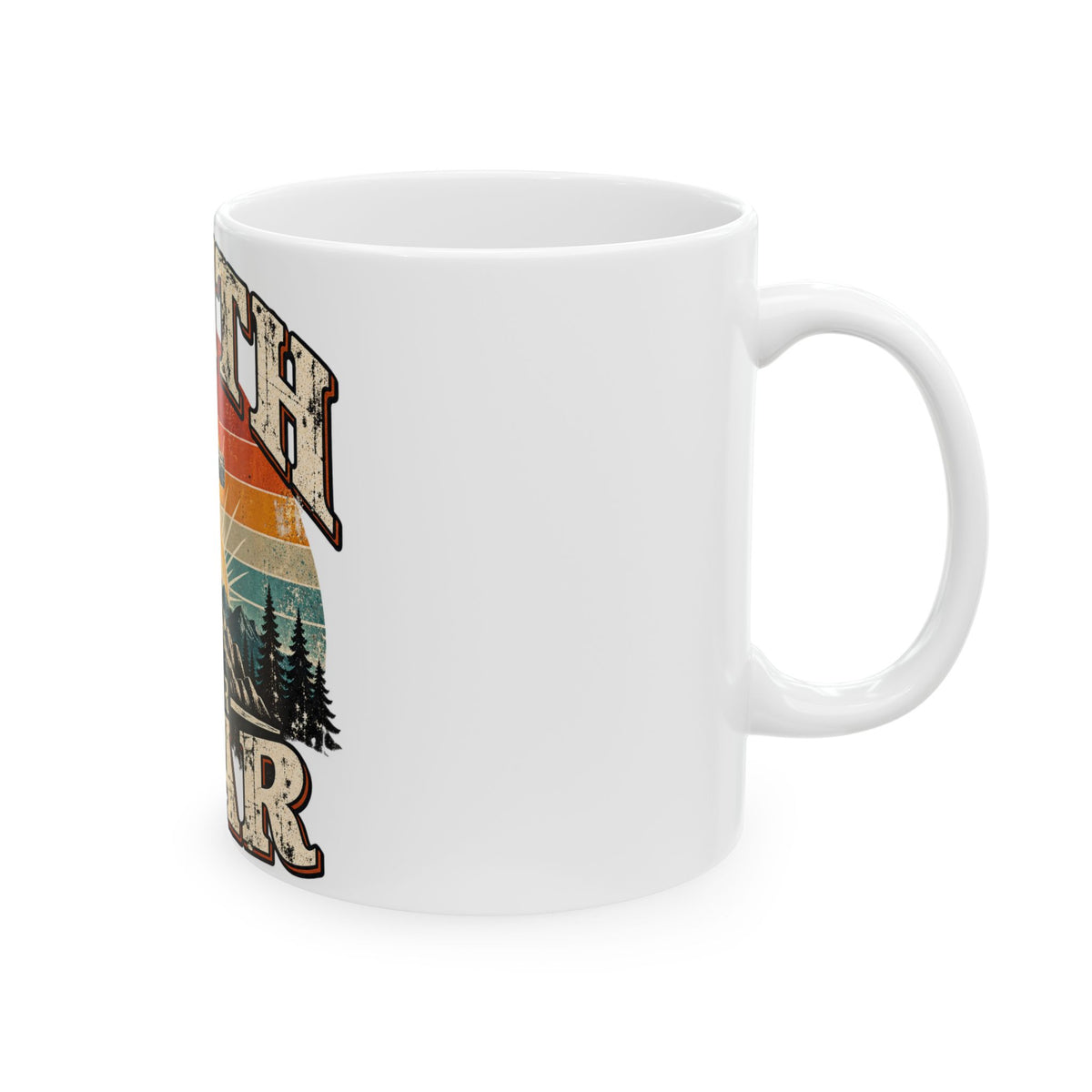 Faith Over Fear Mug | Cross Sunrise Mountain Christian Design Coffee Mug