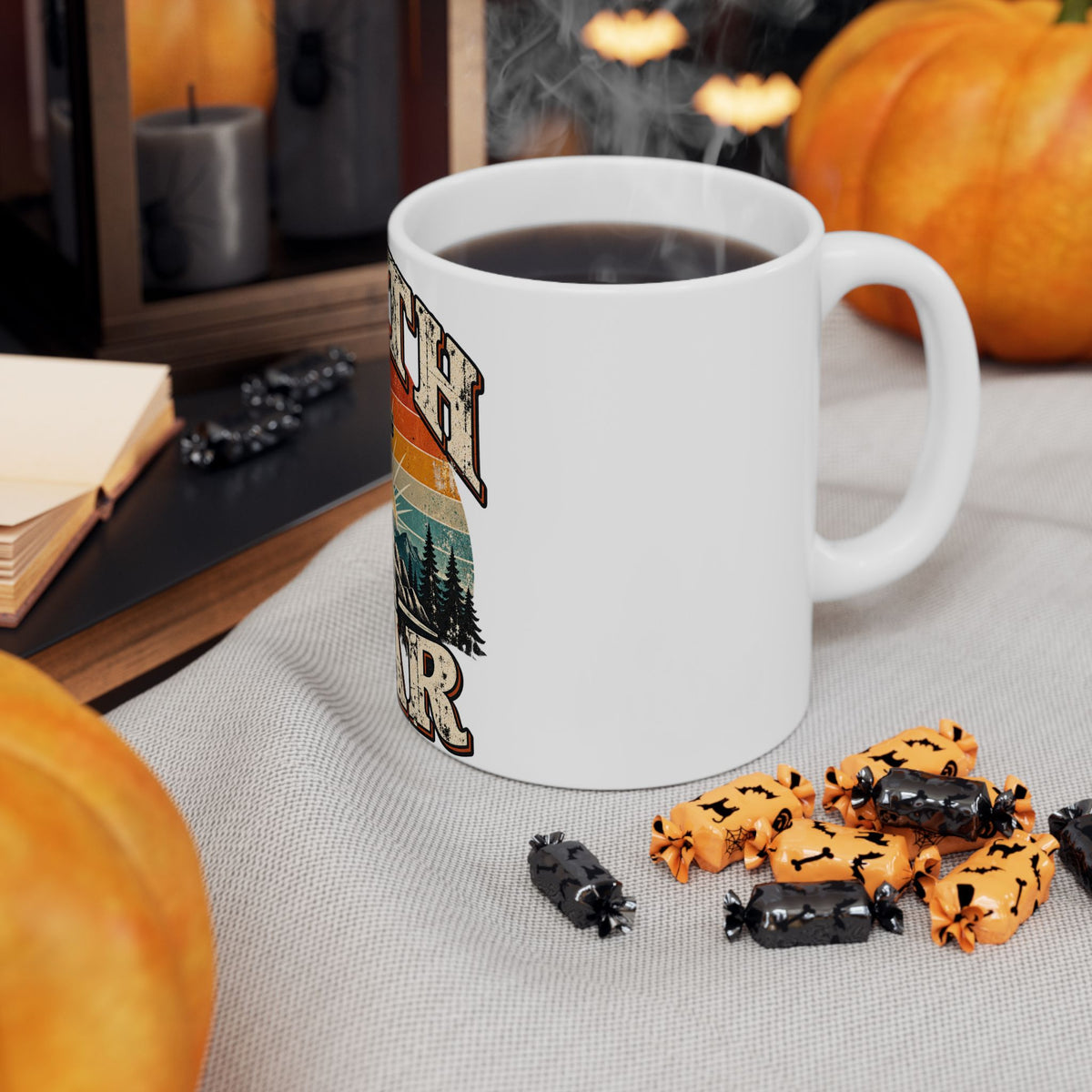 Faith Over Fear Mug | Cross Sunrise Mountain Christian Design Coffee Mug