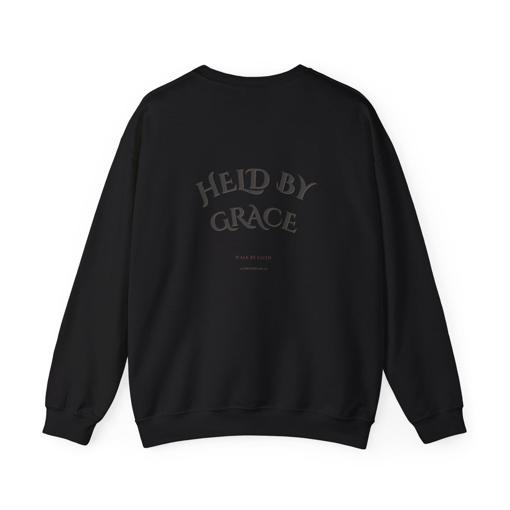 Black Held by Grace Christian crewneck sweatshirt