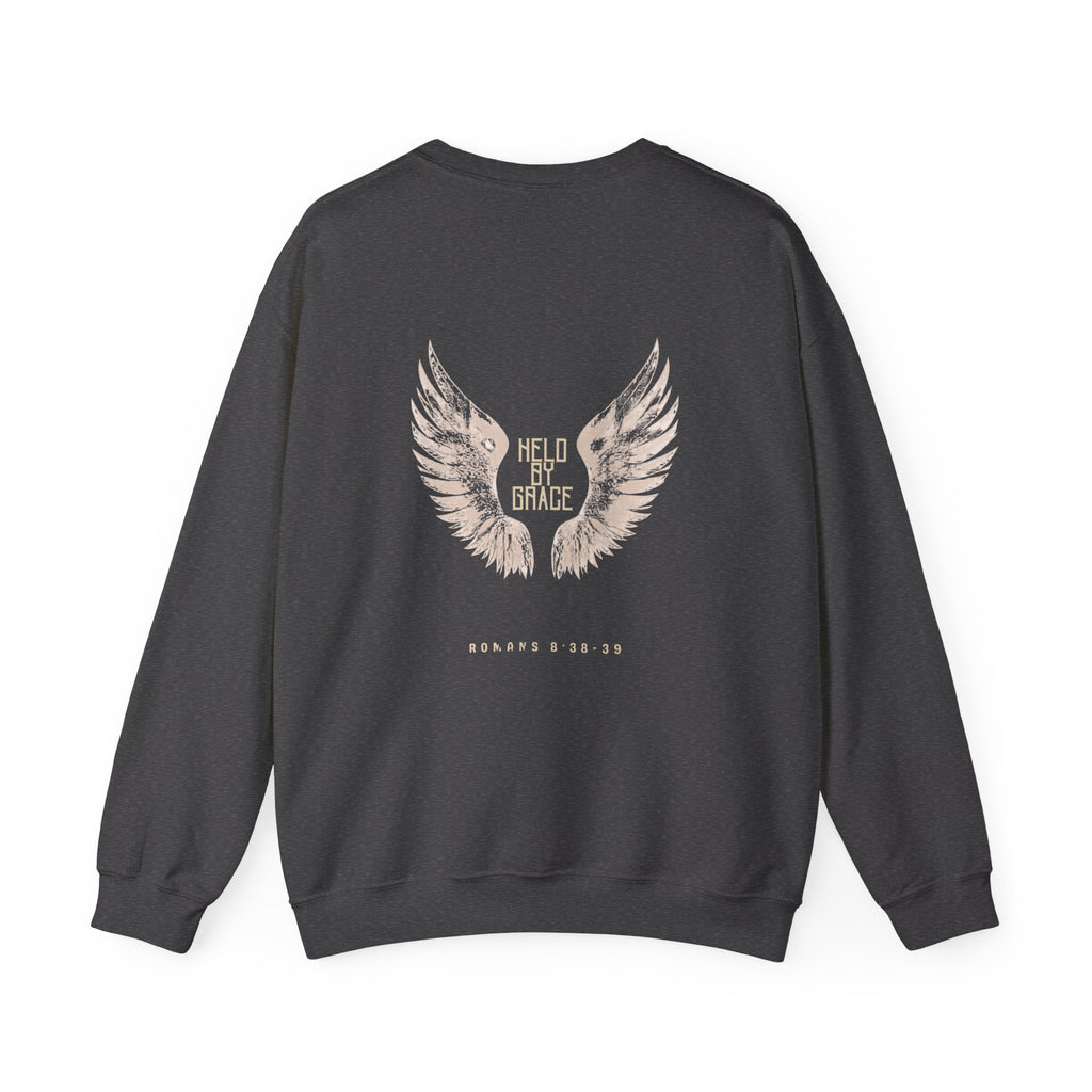 Held by Grace angel wings crewneck sweatshirt