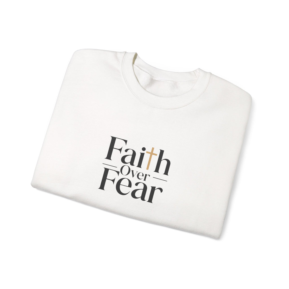 Faith Over Fear Christian Crewneck – Red & White Faith-Based Streetwear