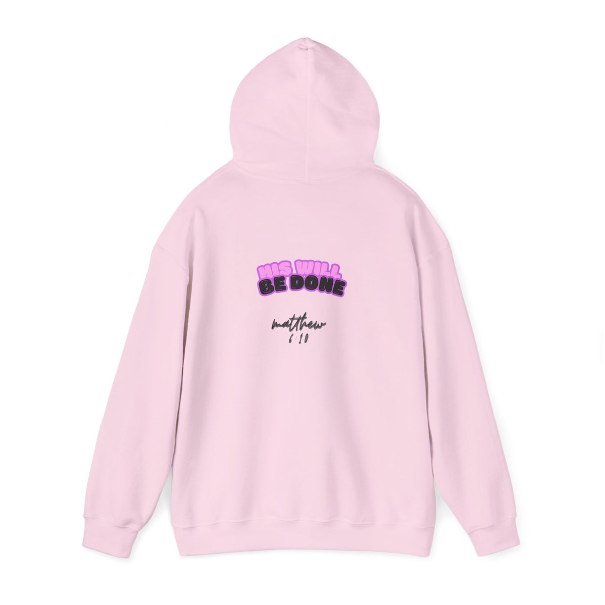Christian Faith-Based Hoodie 'His Will Be Done' Retro Pink Hoodie