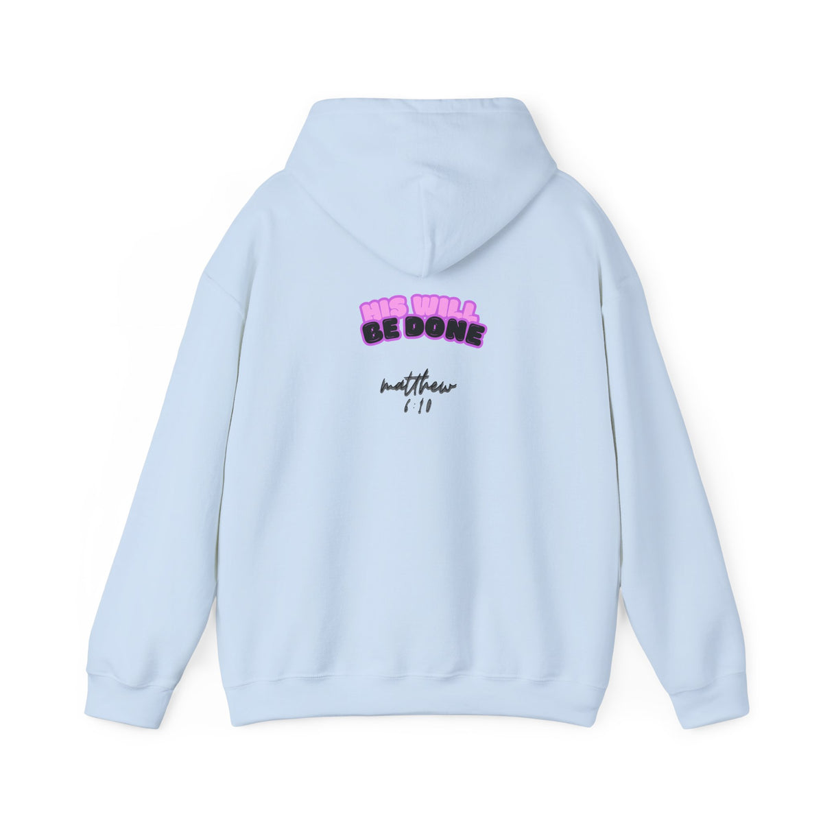 Christian Faith-Based Hoodie 'His Will Be Done' Retro Pink Hoodie