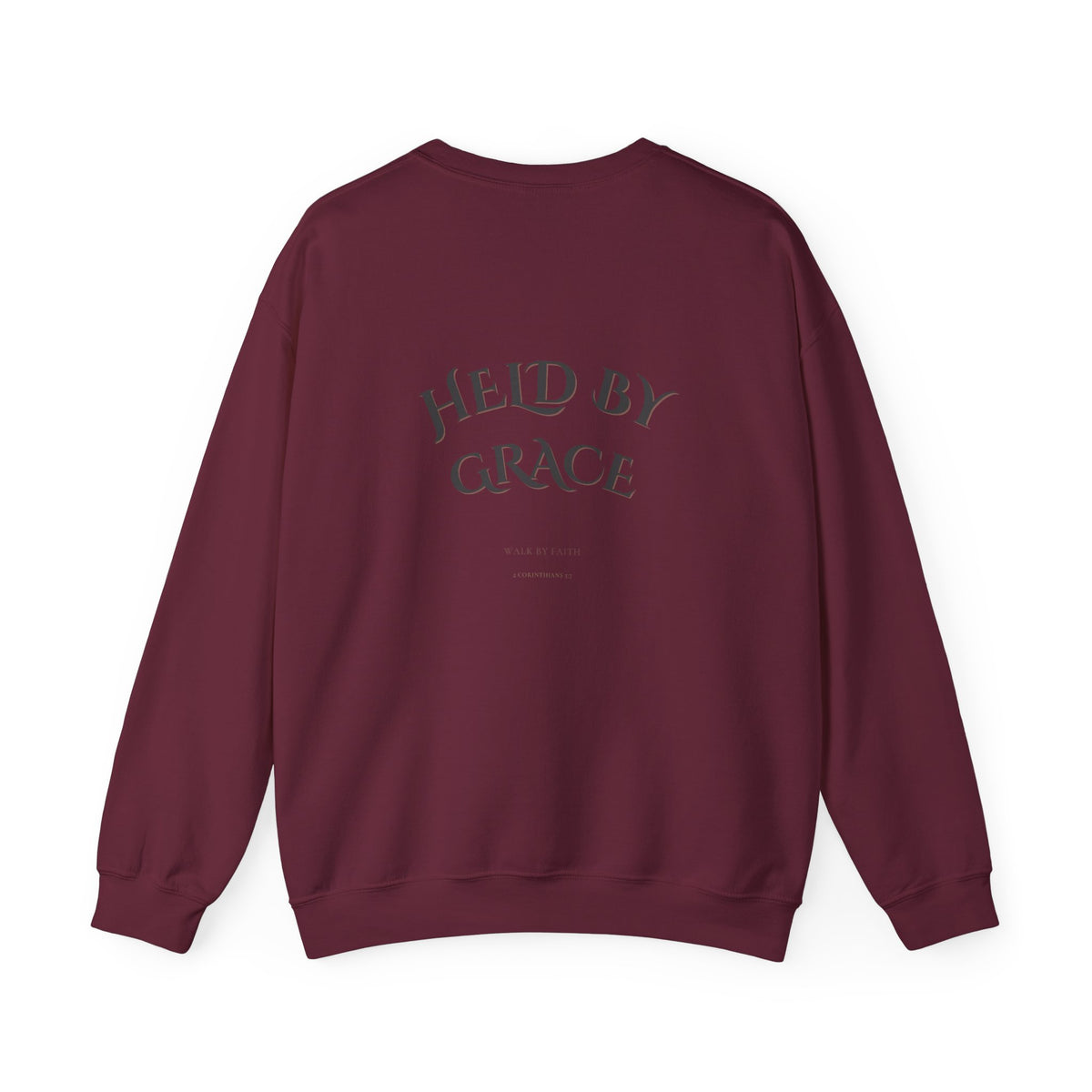 Held by Grace Christian Crewneck Sweatshirt – Black Inspirational Pullover