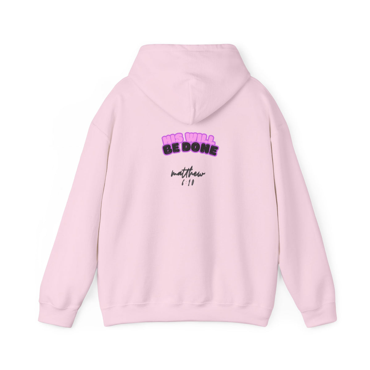 Christian Faith-Based Hoodie 'His Will Be Done' Retro Pink Hoodie