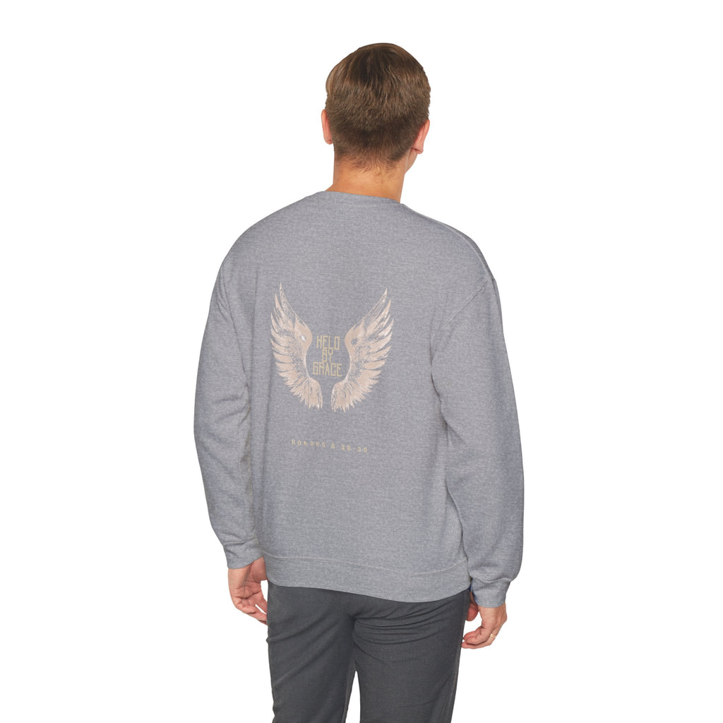 Held by Grace Angel Wings Crewneck Sweatshirt – Inspirational Christian Pullover