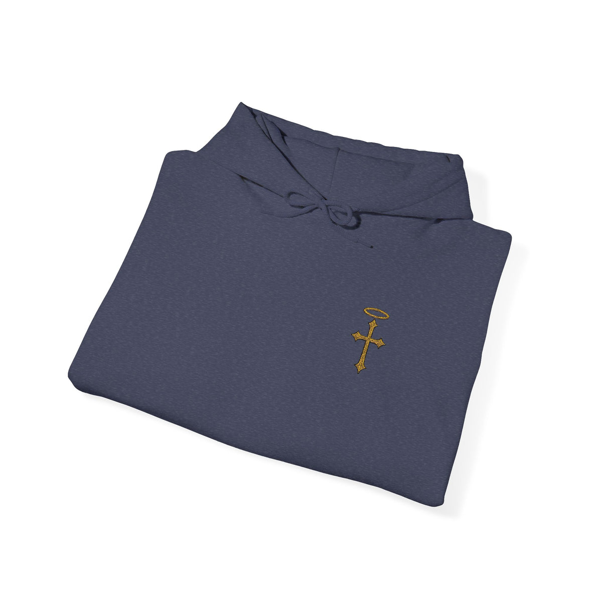Minimalist Christian Cross Hoodie – Embroidered Cross & Halo