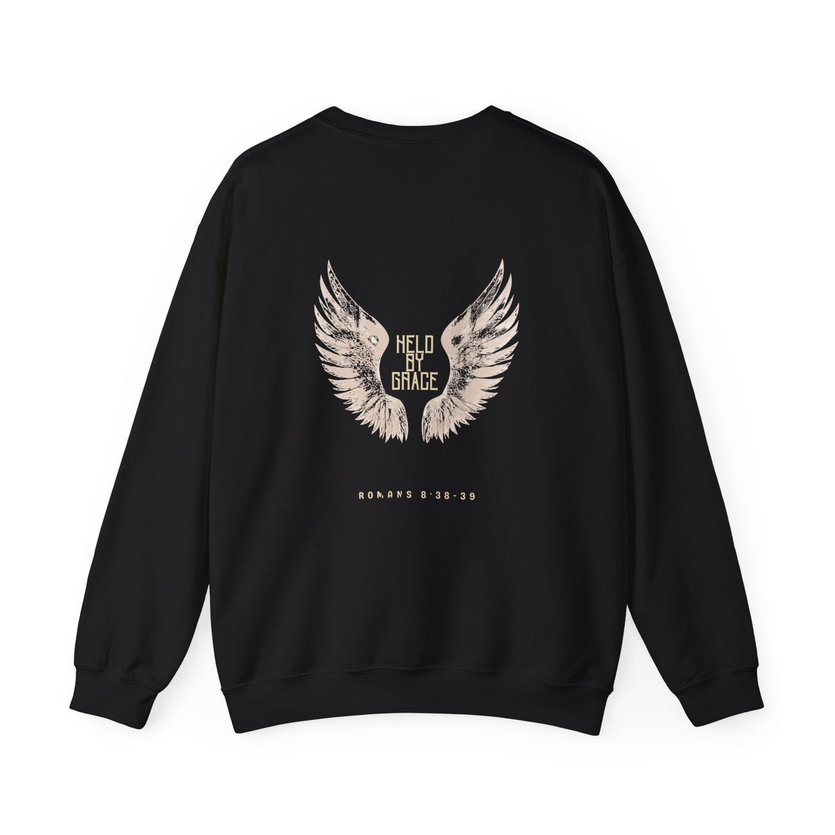 Held by Grace Angel Wings Crewneck Sweatshirt – Inspirational Christian Pullover