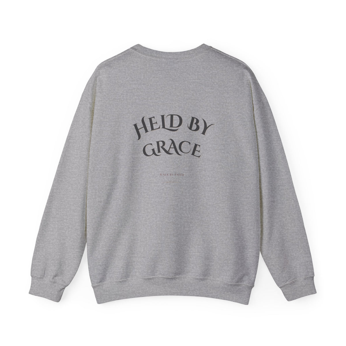 Held by Grace Christian Crewneck Sweatshirt – Black Inspirational Pullover