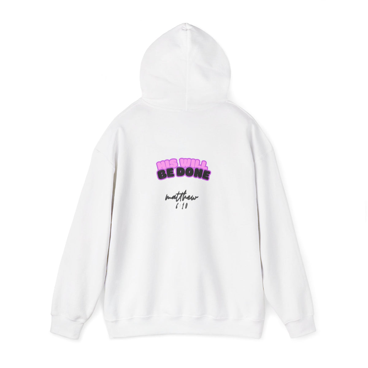 Christian Faith-Based Hoodie 'His Will Be Done' Retro Pink Hoodie