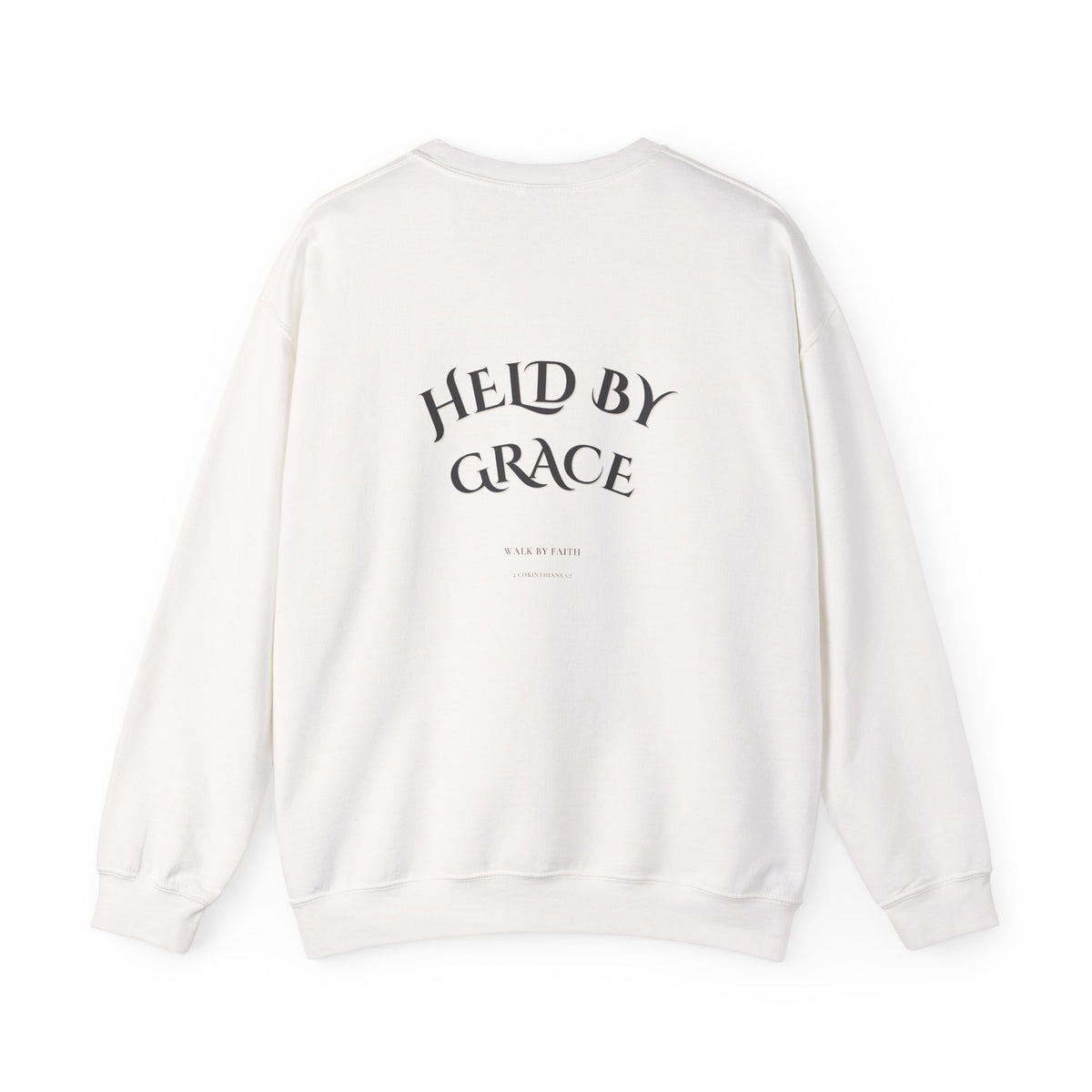 Held by Grace Christian Crewneck Sweatshirt – Black Inspirational Pullover