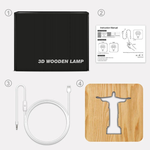 Covenant™ 3D Jesus Cross Statue – Glowing Wooden Christian Decor, Faith Gift for Home & Church