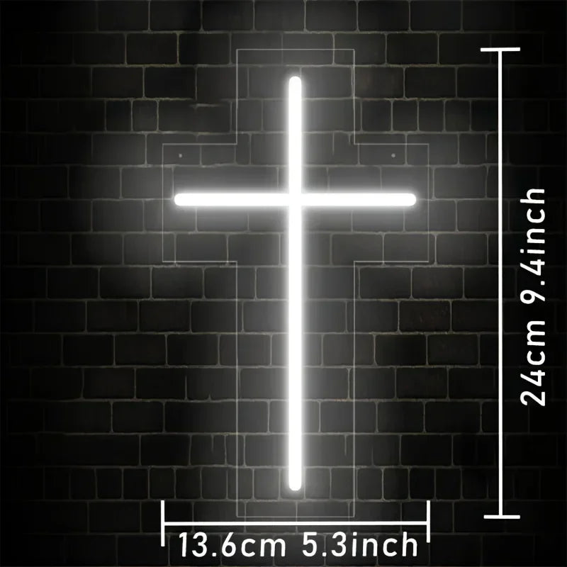 Covenant™ Jesus Cross LED Neon Sign – Christian Wall Decor for Home, Bedroom, Prayer Room, Church, Easter, Christmas, Weddings & Special Events