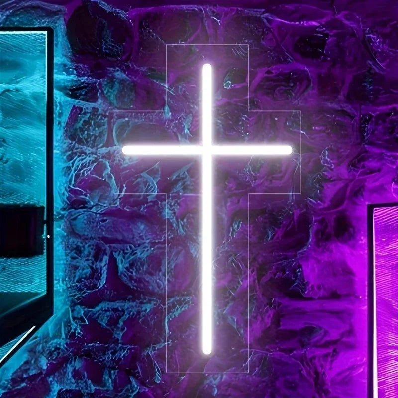 Covenant™ Jesus Cross LED Neon Sign – Christian Wall Decor for Home, Bedroom, Prayer Room, Church, Easter, Christmas, Weddings & Special Events