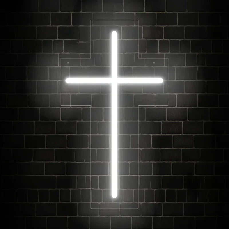 Covenant™ Jesus Cross LED Neon Sign – Christian Wall Decor for Home, Bedroom, Prayer Room, Church, Easter, Christmas, Weddings & Special Events